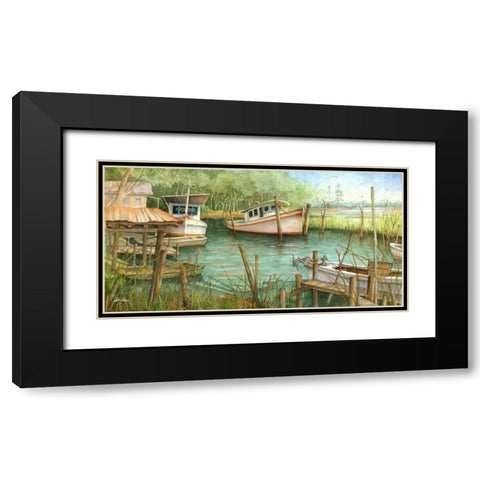 Cozy Creek Black Modern Wood Framed Art Print with Double Matting by Rizzo, Gene