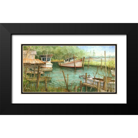 Cozy Creek Black Modern Wood Framed Art Print with Double Matting by Rizzo, Gene