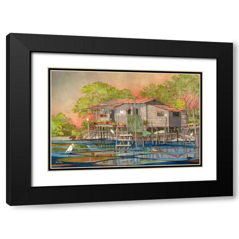 Home Sweet Home Black Modern Wood Framed Art Print with Double Matting by Rizzo, Gene