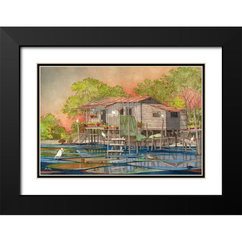 Home Sweet Home Black Modern Wood Framed Art Print with Double Matting by Rizzo, Gene