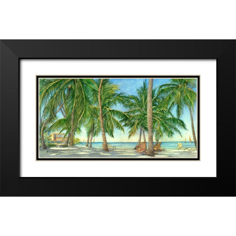 Lifes A Beach Black Modern Wood Framed Art Print with Double Matting by Rizzo, Gene