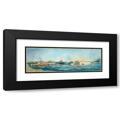 Portsmouth Harbor Black Modern Wood Framed Art Print with Double Matting by Rizzo, Gene