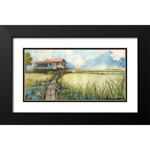 Pathway To Paradise Black Modern Wood Framed Art Print with Double Matting by Rizzo, Gene