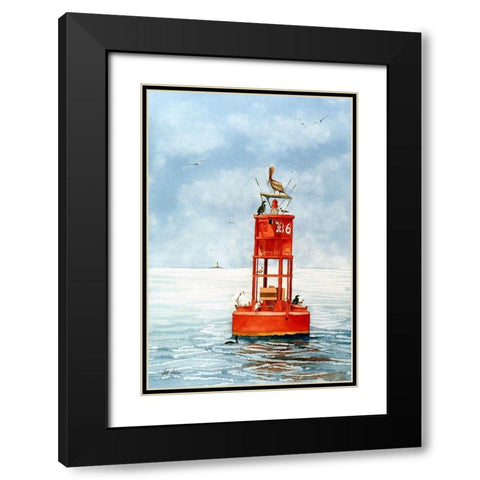 Red-Right-Returning Black Modern Wood Framed Art Print with Double Matting by Rizzo, Gene