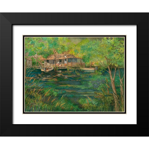 The Swamp Black Modern Wood Framed Art Print with Double Matting by Rizzo, Gene