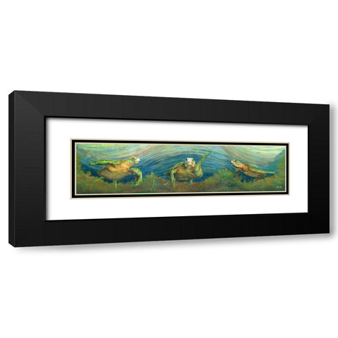 TurtleMania Black Modern Wood Framed Art Print with Double Matting by Rizzo, Gene