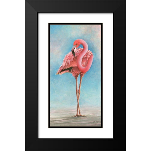 Flamingo - Sassy Black Modern Wood Framed Art Print with Double Matting by Rizzo, Gene