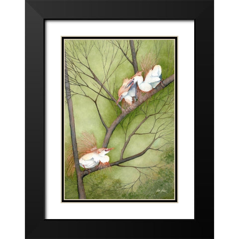 Threes A Crowd Black Modern Wood Framed Art Print with Double Matting by Rizzo, Gene