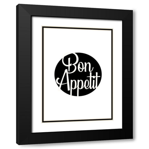 Bon Appetit Black Modern Wood Framed Art Print with Double Matting by Mi, Suki