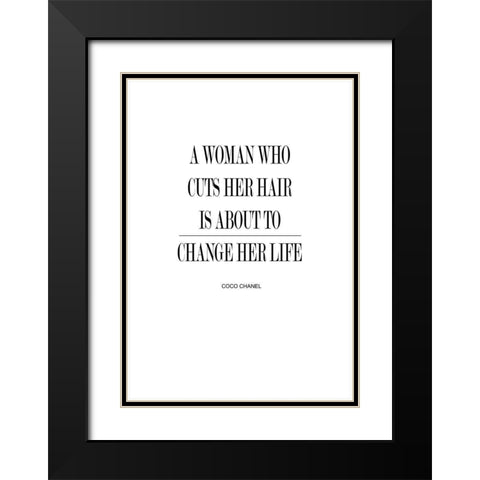 Change Her Life Black Modern Wood Framed Art Print with Double Matting by Mi, Suki