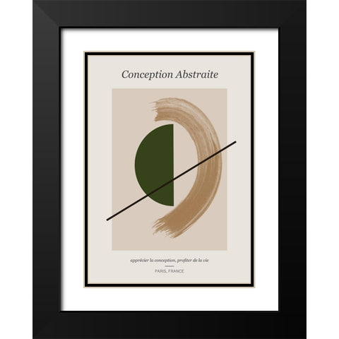 Conception Abstraite Black Modern Wood Framed Art Print with Double Matting by Ratcliffe, Tiffany