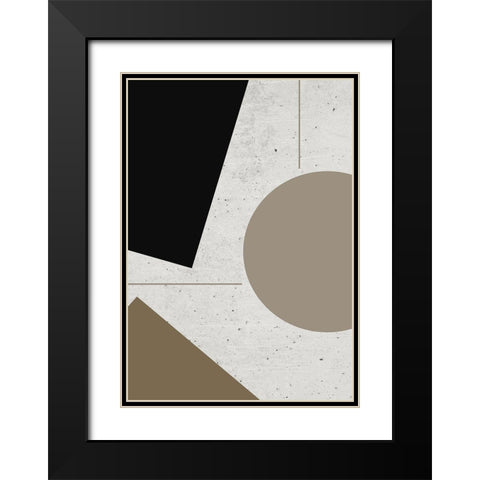 Concrete Shapes No.1 Black Modern Wood Framed Art Print with Double Matting by Ratcliffe, Tiffany