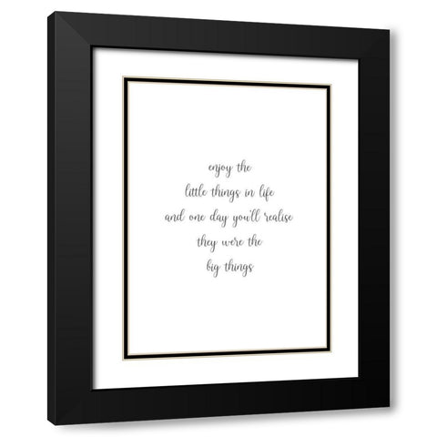 Enjoy the Little Things Black Modern Wood Framed Art Print with Double Matting by Mi, Suki