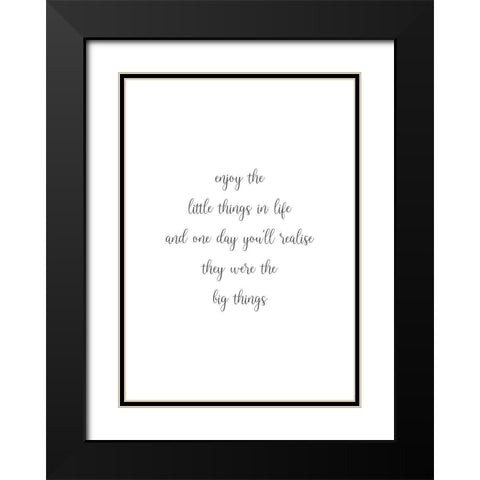 Enjoy the Little Things Black Modern Wood Framed Art Print with Double Matting by Mi, Suki