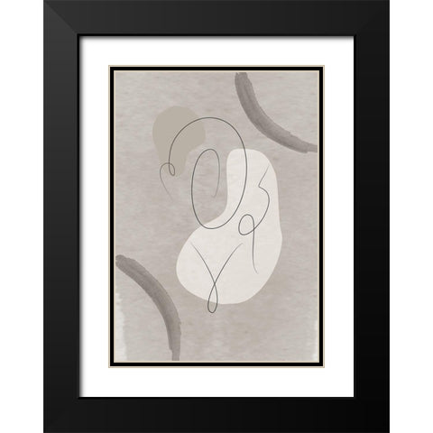 Figure 02 Black Modern Wood Framed Art Print with Double Matting by Ratcliffe, Tiffany