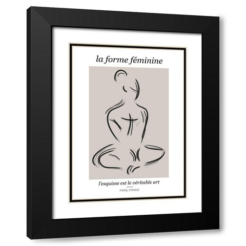 Forme Feminine Black Modern Wood Framed Art Print with Double Matting by Ratcliffe, Tiffany