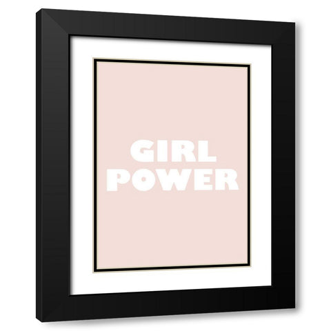 Girl Power Black Modern Wood Framed Art Print with Double Matting by Mi, Suki