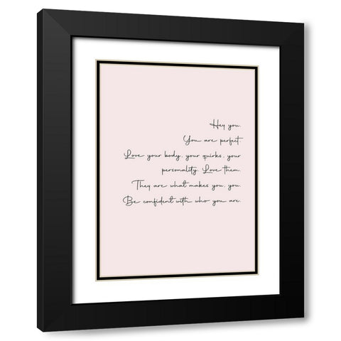 Hey You Black Modern Wood Framed Art Print with Double Matting by Mi, Suki