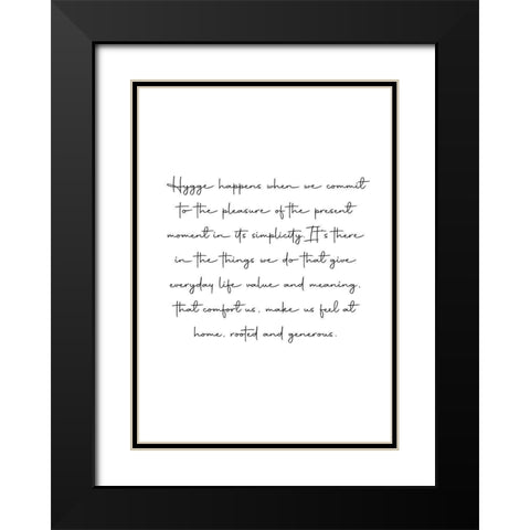 Hygge Happens Black Modern Wood Framed Art Print with Double Matting by Mi, Suki