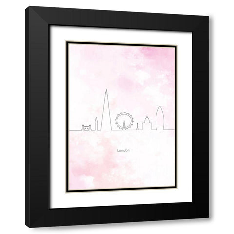 London Skyline Black Modern Wood Framed Art Print with Double Matting by Hollie, Jasmine