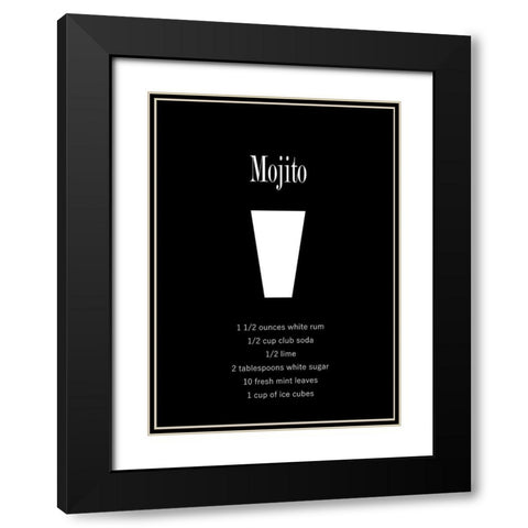 Mojito Black Modern Wood Framed Art Print with Double Matting by Mi, Suki