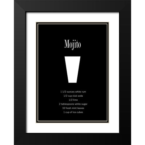 Mojito Black Modern Wood Framed Art Print with Double Matting by Mi, Suki