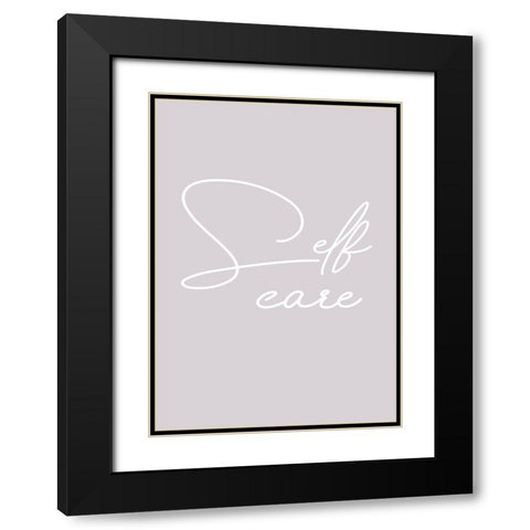 Self Care Black Modern Wood Framed Art Print with Double Matting by Mi, Suki