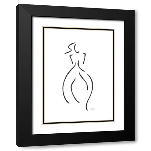 Simple Sketch - Chloe Black Modern Wood Framed Art Print with Double Matting by Ratcliffe, Tiffany