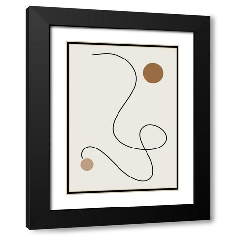 The Line No.1 Black Modern Wood Framed Art Print with Double Matting by Ratcliffe, Tiffany