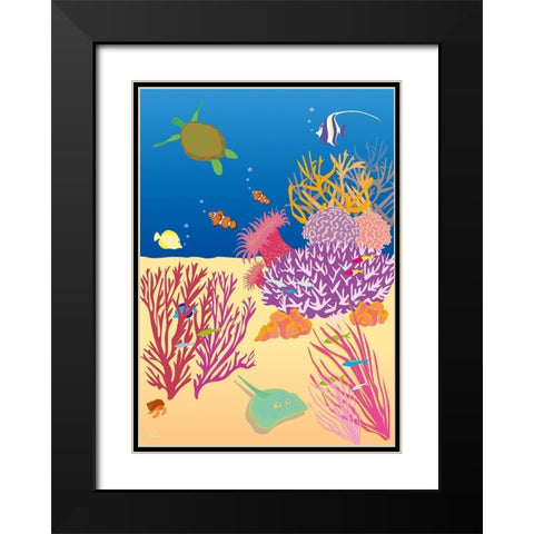 Underwater No.1 Black Modern Wood Framed Art Print with Double Matting by Hollie, Jasmine