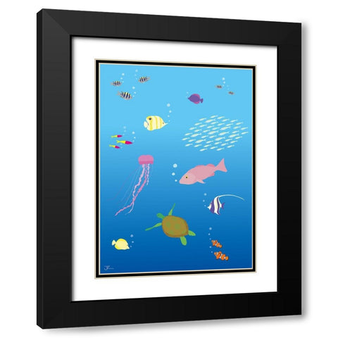 Underwater No.2 Black Modern Wood Framed Art Print with Double Matting by Hollie, Jasmine
