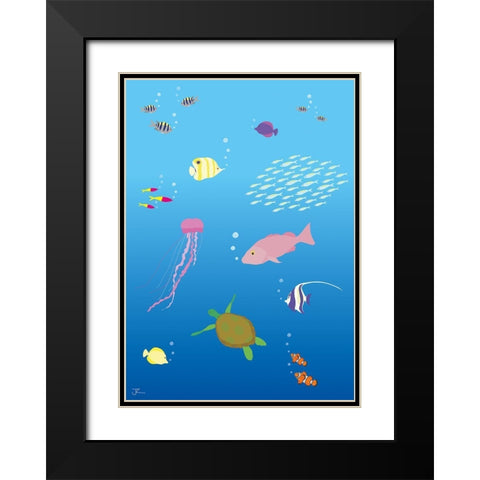 Underwater No.2 Black Modern Wood Framed Art Print with Double Matting by Hollie, Jasmine
