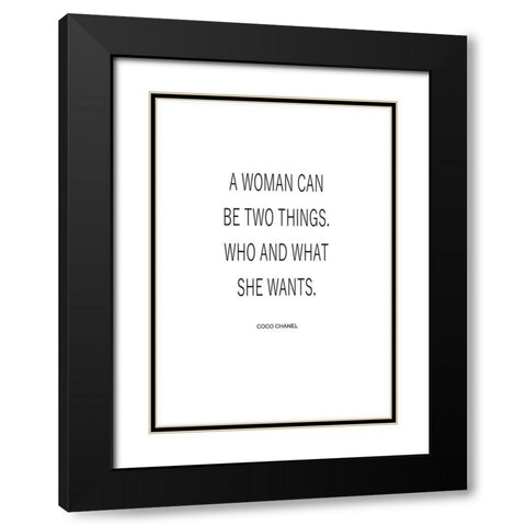 Who and What She Wants Black Modern Wood Framed Art Print with Double Matting by Mi, Suki