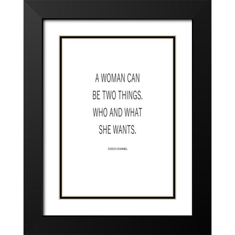 Who and What She Wants Black Modern Wood Framed Art Print with Double Matting by Mi, Suki