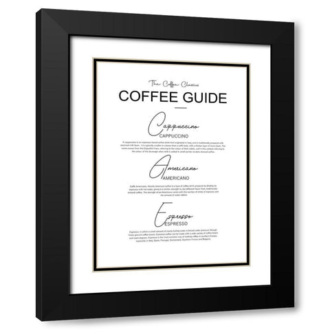 Coffee Guide Black Modern Wood Framed Art Print with Double Matting by Mi, Suki