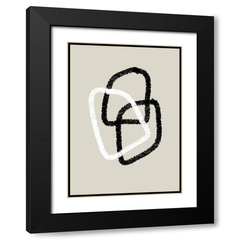 Interlock No.1 Black Modern Wood Framed Art Print with Double Matting by Ratcliffe, Tiffany