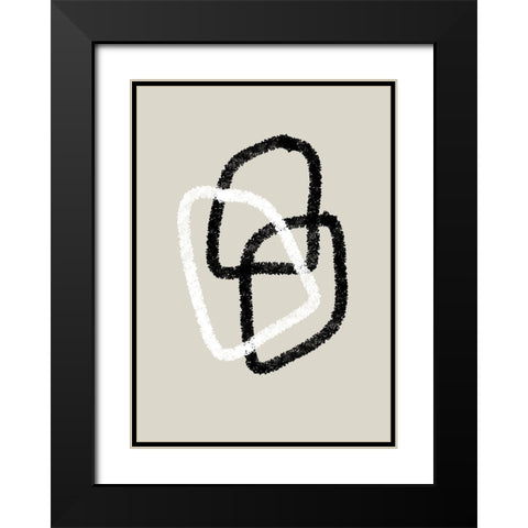 Interlock No.1 Black Modern Wood Framed Art Print with Double Matting by Ratcliffe, Tiffany