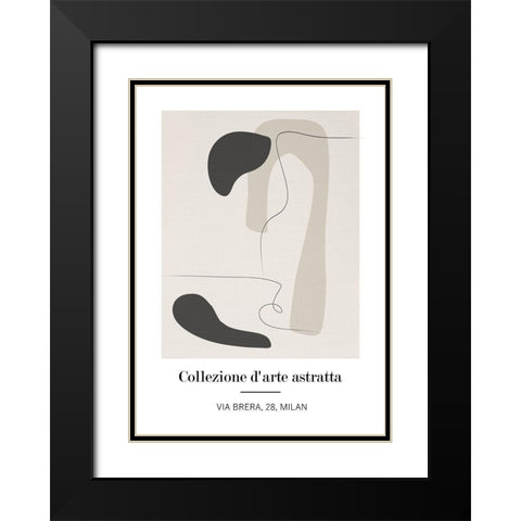 Astratta Black Modern Wood Framed Art Print with Double Matting by Ratcliffe, Tiffany