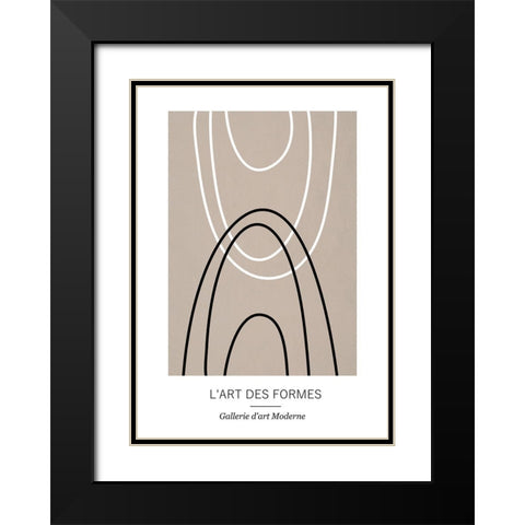 Formes Black Modern Wood Framed Art Print with Double Matting by Ratcliffe, Tiffany