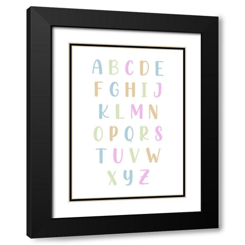 Pastel Alphabet  Black Modern Wood Framed Art Print with Double Matting by Mi, Suki