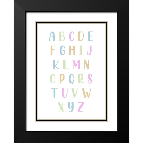 Pastel Alphabet  Black Modern Wood Framed Art Print with Double Matting by Mi, Suki