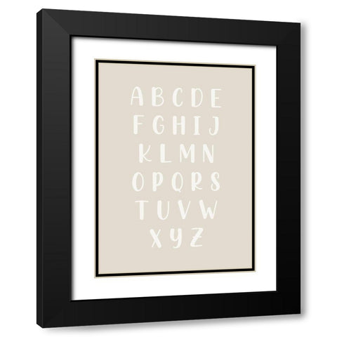 Neutral Alphabet Black Modern Wood Framed Art Print with Double Matting by Mi, Suki