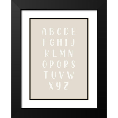 Neutral Alphabet Black Modern Wood Framed Art Print with Double Matting by Mi, Suki