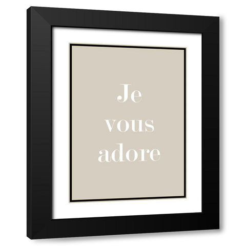 Je Vous Adore Black Modern Wood Framed Art Print with Double Matting by Mi, Suki