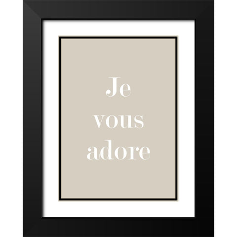 Je Vous Adore Black Modern Wood Framed Art Print with Double Matting by Mi, Suki