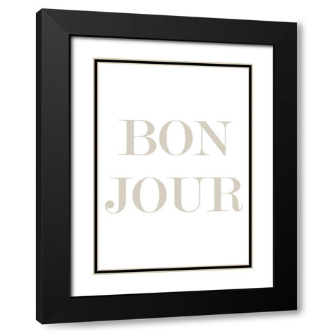 Bon Jour Black Modern Wood Framed Art Print with Double Matting by Mi, Suki