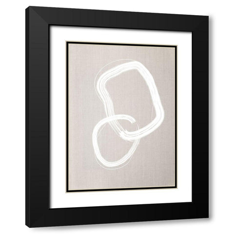 Linen Lines No.2 Black Modern Wood Framed Art Print with Double Matting by Ratcliffe, Tiffany