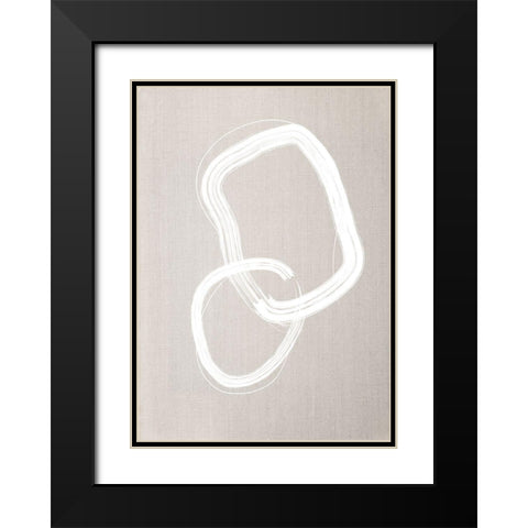 Linen Lines No.2 Black Modern Wood Framed Art Print with Double Matting by Ratcliffe, Tiffany