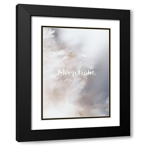 Sleep Tight Feathers Black Modern Wood Framed Art Print with Double Matting by Mi, Suki