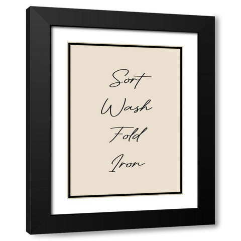 Sort-Wash-Iron-Fold Black Modern Wood Framed Art Print with Double Matting by Mi, Suki